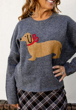 Load image into Gallery viewer, Oscar Grey Bow Sweater