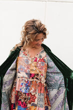 Load image into Gallery viewer, Green Velvet Duster Jacket
