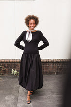 Load image into Gallery viewer, Black Bubble Sweater Dress