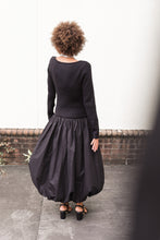 Load image into Gallery viewer, Black Bubble Sweater Dress