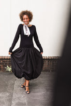 Load image into Gallery viewer, Black Bubble Sweater Dress