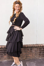 Load image into Gallery viewer, Silky Pleated Ruffle Dress