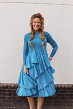 Load image into Gallery viewer, Silky Pleated Ruffle Dress