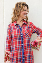 Load image into Gallery viewer, Anna Red Plaid Duster Dress