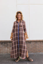 Load image into Gallery viewer, Anna Brown Plaid Duster Dress