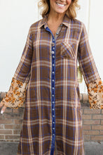Load image into Gallery viewer, Anna Brown Plaid Duster Dress