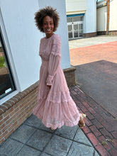 Load image into Gallery viewer, Evelyn Pink Lace Dress