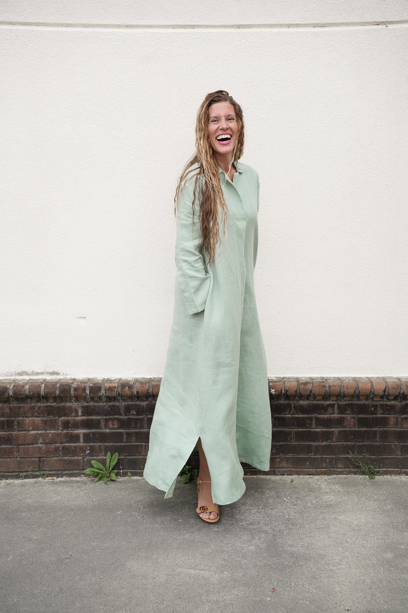knee length dresses for ladies Sahara Linen Maxi Dress Medium / Green