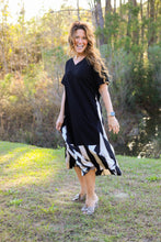 Load image into Gallery viewer, Black Stripe Tee Dress