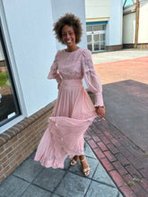 Load image into Gallery viewer, Evelyn Pink Lace Dress