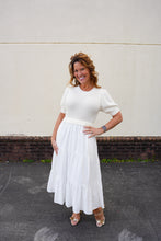 Load image into Gallery viewer, White Mixed Media Dress