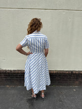 Load image into Gallery viewer, Striped Button Down Midi Dress