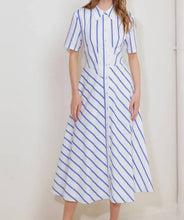 Load image into Gallery viewer, Striped Button Down Midi Dress