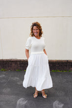 Load image into Gallery viewer, White Mixed Media Dress