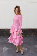 Load image into Gallery viewer, Silky Pleated Ruffle Dress