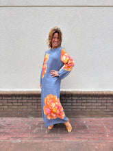 Load image into Gallery viewer, Flower Caftan Maxi Dress