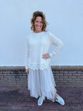 Load image into Gallery viewer, Cream Lace Sweater