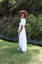 Load image into Gallery viewer, White Ruched Cotton Dress