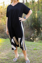 Load image into Gallery viewer, Black Stripe Tee Dress