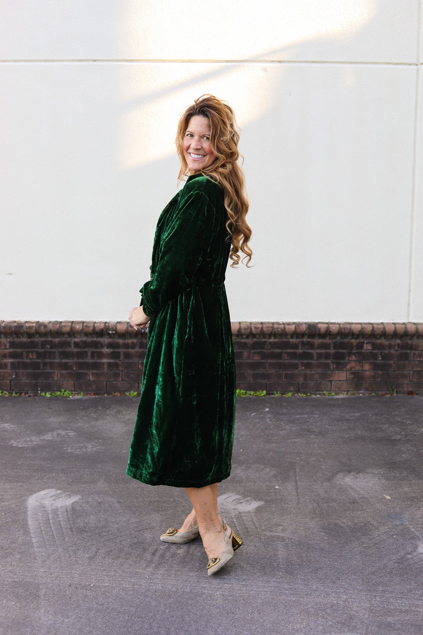 Green Velvet Duster Jacket