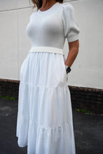 Load image into Gallery viewer, White Mixed Media Dress