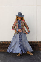 Load image into Gallery viewer, Ruffle Denim Maxi Dress