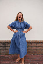 Load image into Gallery viewer, Daisy Blue Denim Dress