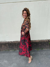 Load image into Gallery viewer, Scarlet Brocade Coat Dress