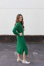 Load image into Gallery viewer, Green Sweater Dress