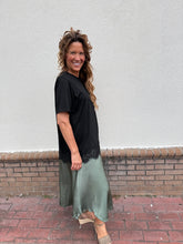 Load image into Gallery viewer, Black Silk Tee Dress