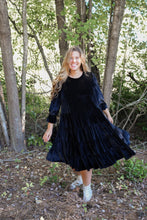 Load image into Gallery viewer, Velvet Tiered Swing Dress
