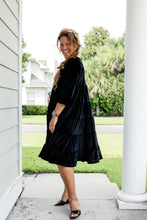 Load image into Gallery viewer, Velvet Tiered Swing Dress