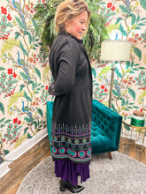 Load image into Gallery viewer, ANT Black Embroidered Peacoat