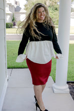 Load image into Gallery viewer, Black White Peplum Top