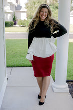 Load image into Gallery viewer, Black White Peplum Top