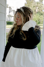 Load image into Gallery viewer, Black White Peplum Top