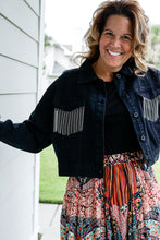 Load image into Gallery viewer, Cascade Denim Jacket Diamond Fringe