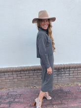 Load image into Gallery viewer, Grey Sweater Dress Set
