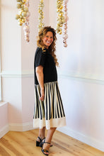 Load image into Gallery viewer, Monroe Black Stripe Silk Dress
