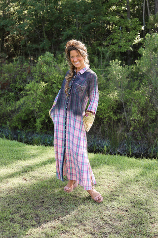 Kaitlin Plaid Chiffon Dress