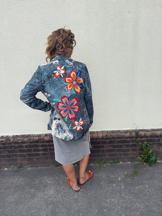 Blue Floral Blazer Jacket