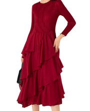 Load image into Gallery viewer, Silky Pleated Ruffle Dress
