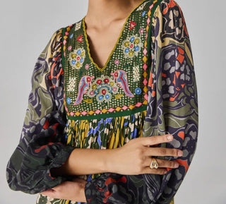 Amara Green Boho Dress