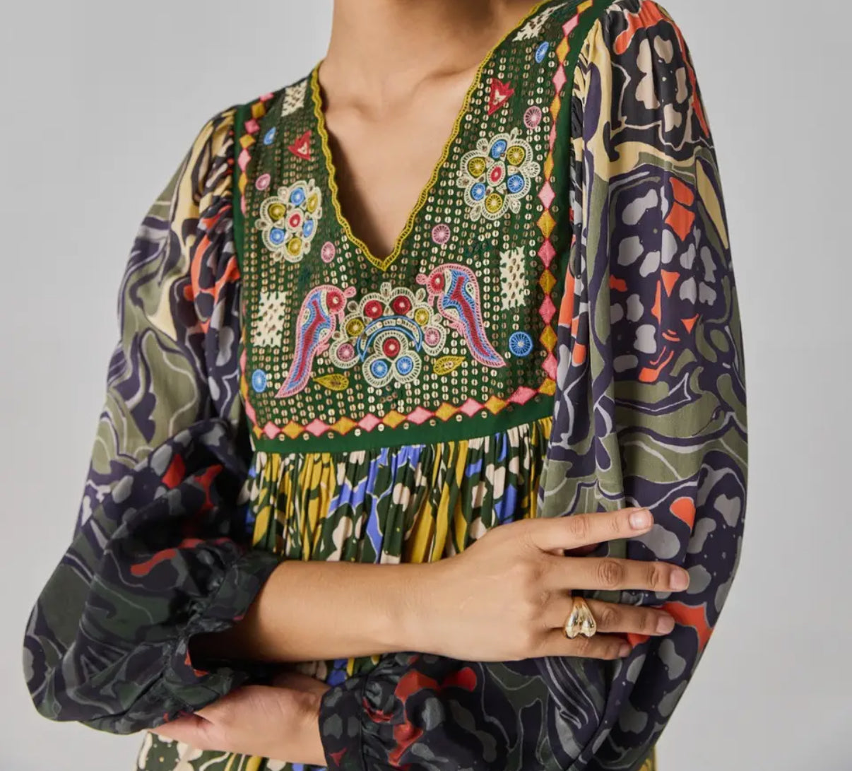 Amara Green Boho Dress ARINAE Amara Green Boho Dress ARINAE