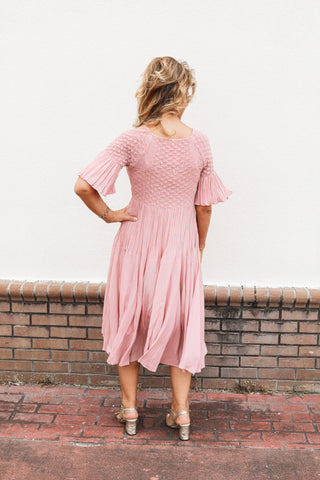 Elise Silky Pleated Dress