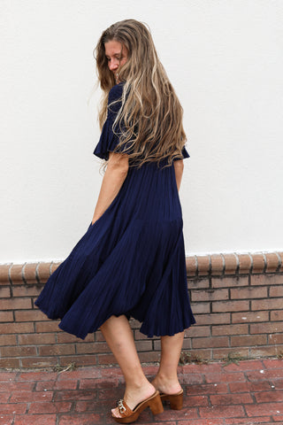 Elise Silky Pleated Dress