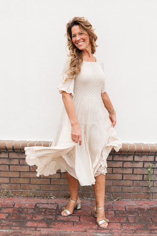Elise Silky Pleated Dress