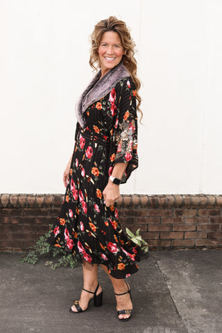 Charlene Fur Kimono Dress