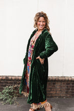 Load image into Gallery viewer, Green Velvet Duster Jacket
