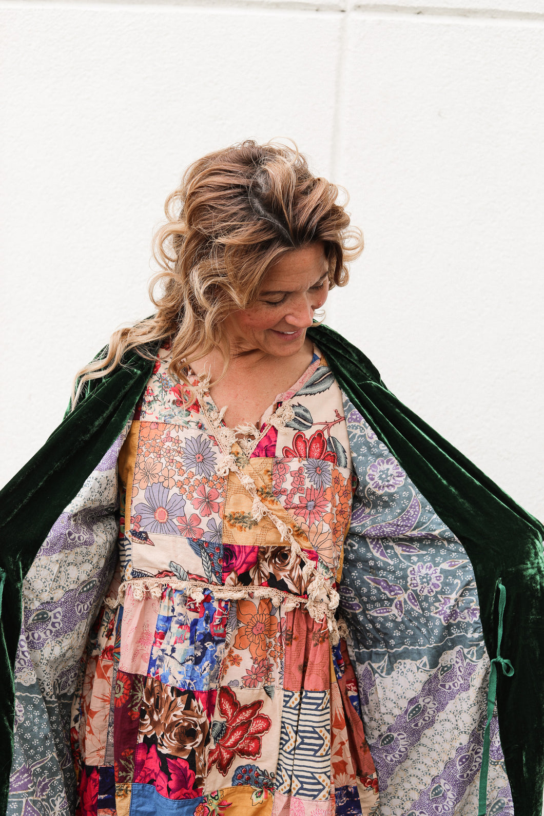 Green Velvet Duster Jacket